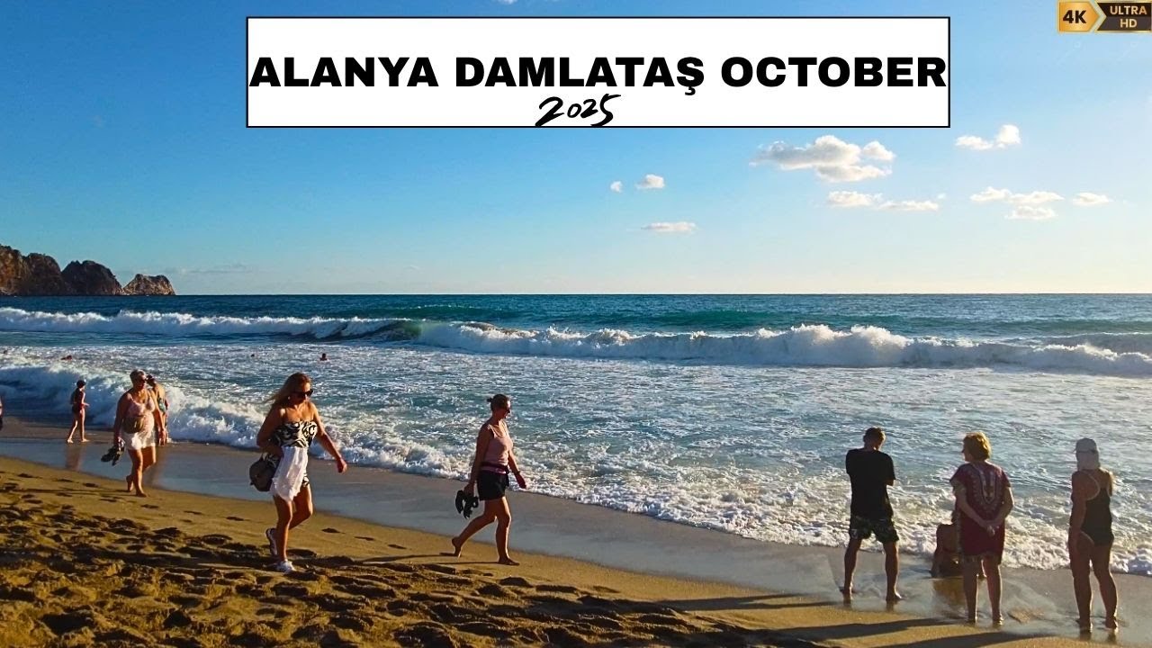 ALANYA DAMLATAŞ KLEOPATRA BEACH WALKING TOUR 2025 OCTOBER ! ALANYA ANTALYA TURKEY TRAVEL 4K