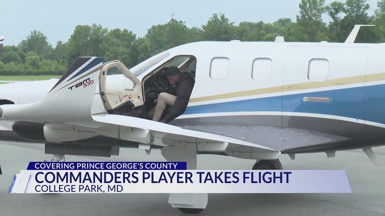 Commanders player flies himself to College Park