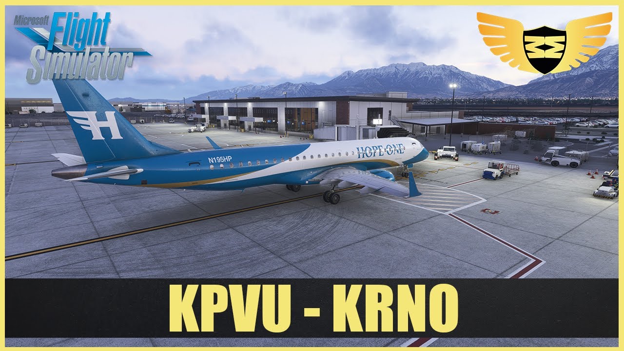 MSFS 24 | FSS E-Jet ops E195 Hope One Aviation Provo to Reno KPVU - KRNO