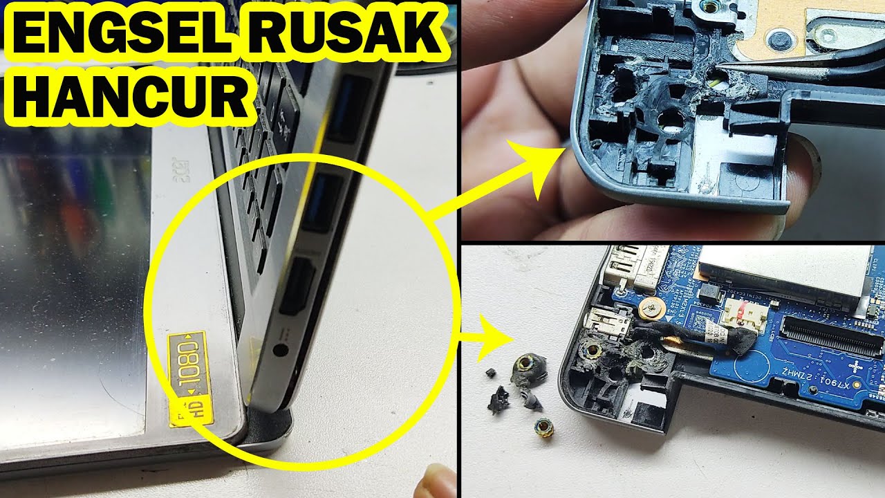Memperbaiki Engsel laptop Acer Swift rusak, patah, hancur, oblak