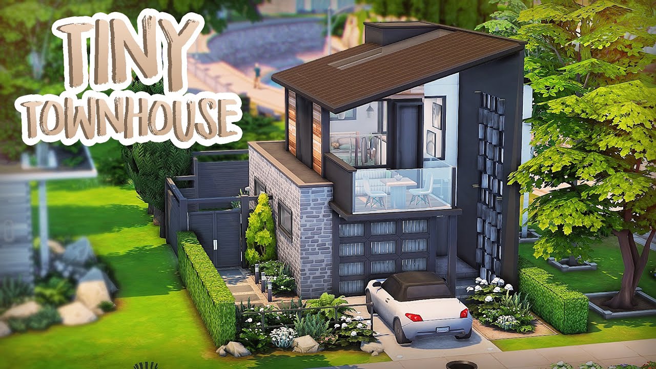 Tiny Modern Townhouse 🖤 | The Sims 4 Speed Build