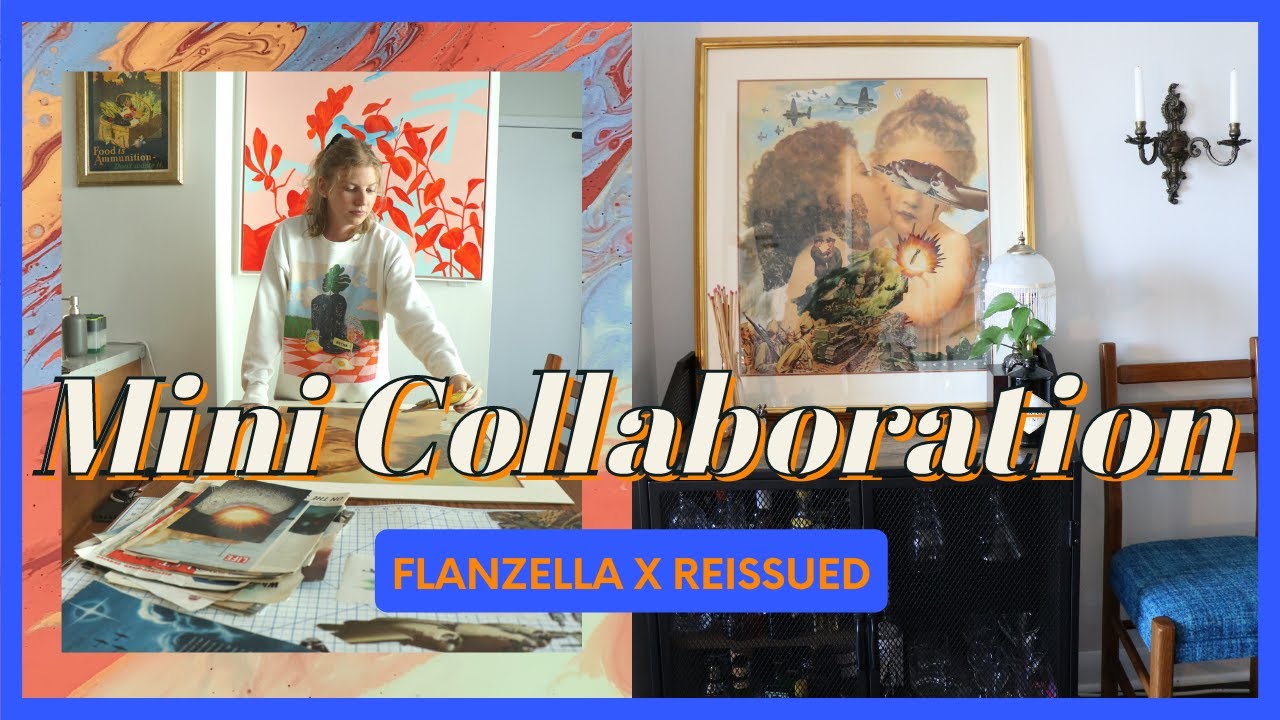 Reissued X Flanzella Mini Collaboration: Thrift Flip Artwork, Mixed Media Collage Art Tutorial