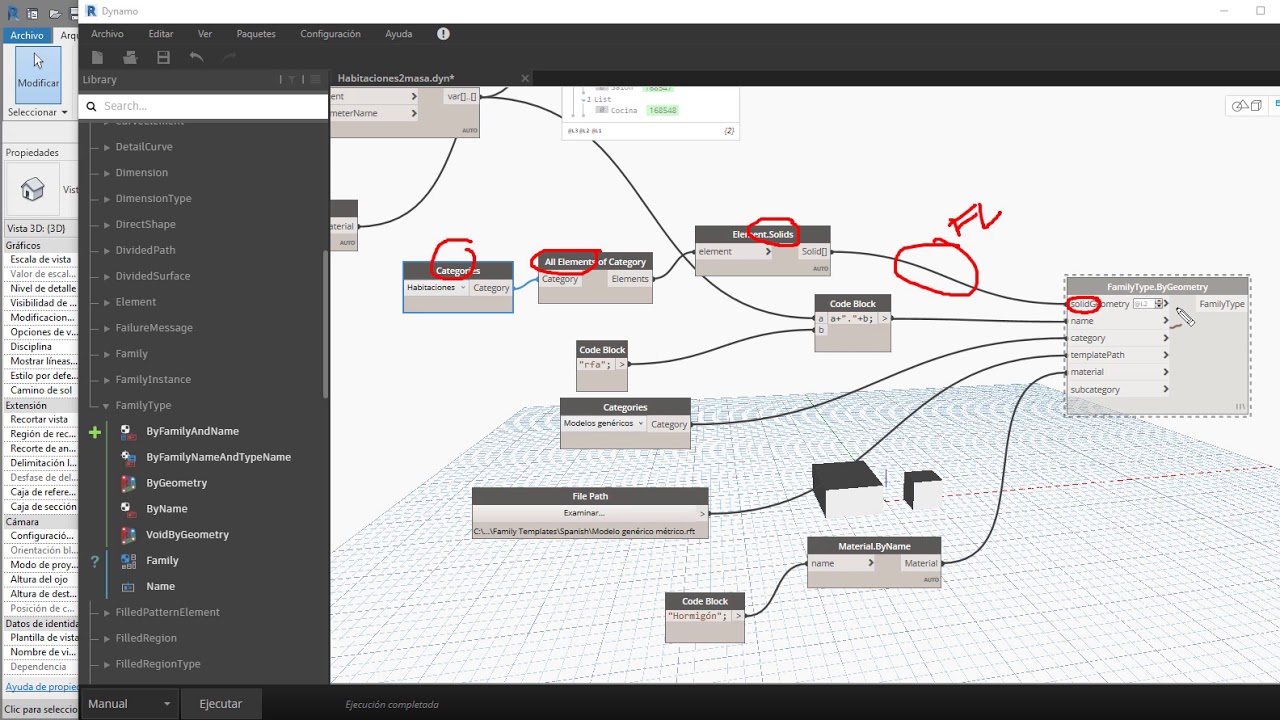 Extraer geometría habitaciones Revit mediante DynamoBIM