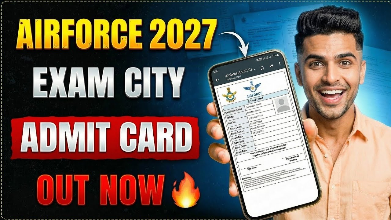 🚨 Airforce 01/2027 Admit Card OUT! | How to Download | Exam Date & City😐