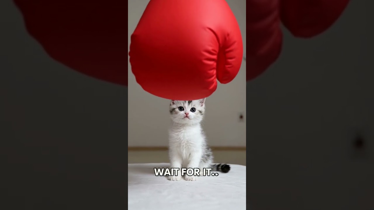 Tiny Kitten vs. Giant Boxing Glove 🥊 (Who wins?) 