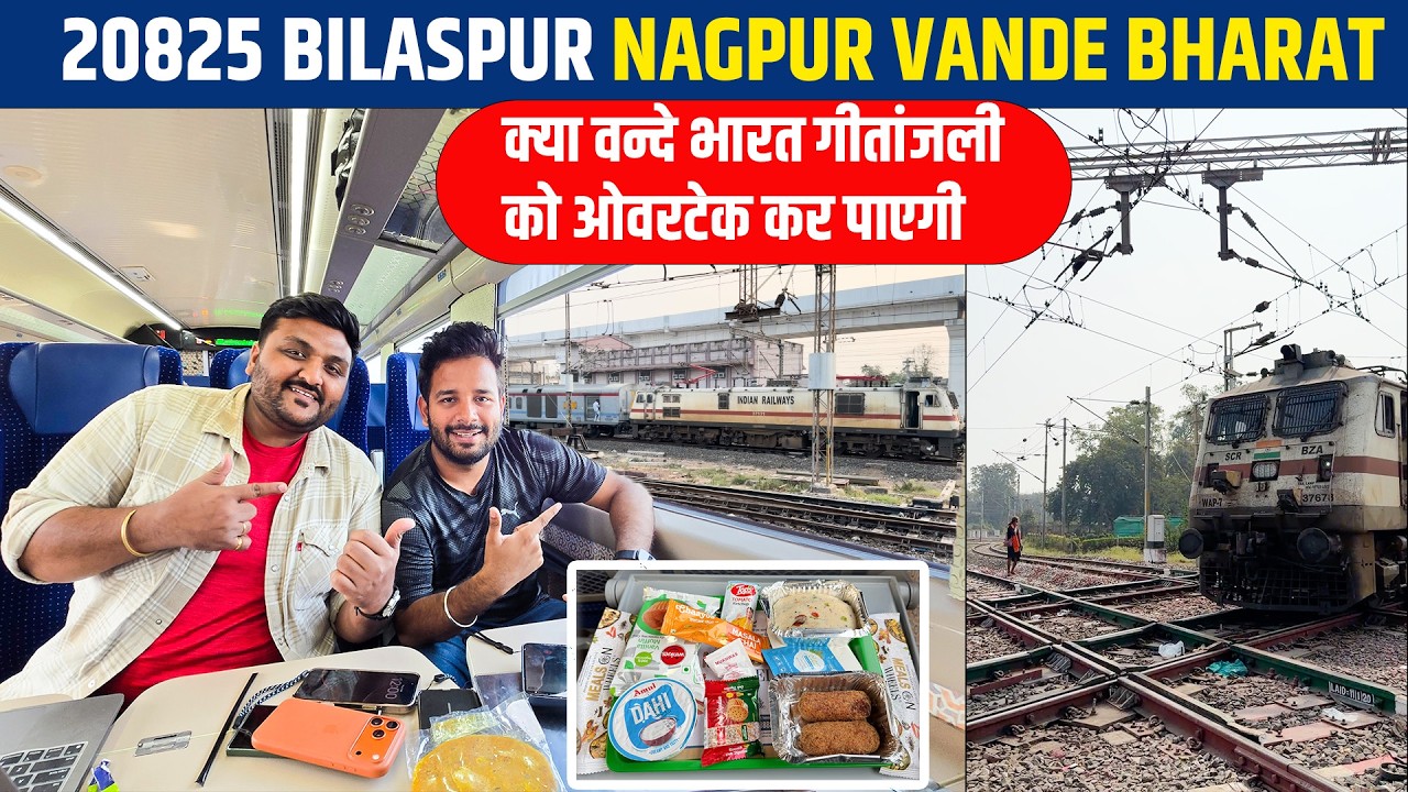 20825 Raipur to Nagpur Journey in Vande Bharat Chair Car with IRCTC Veg food Review