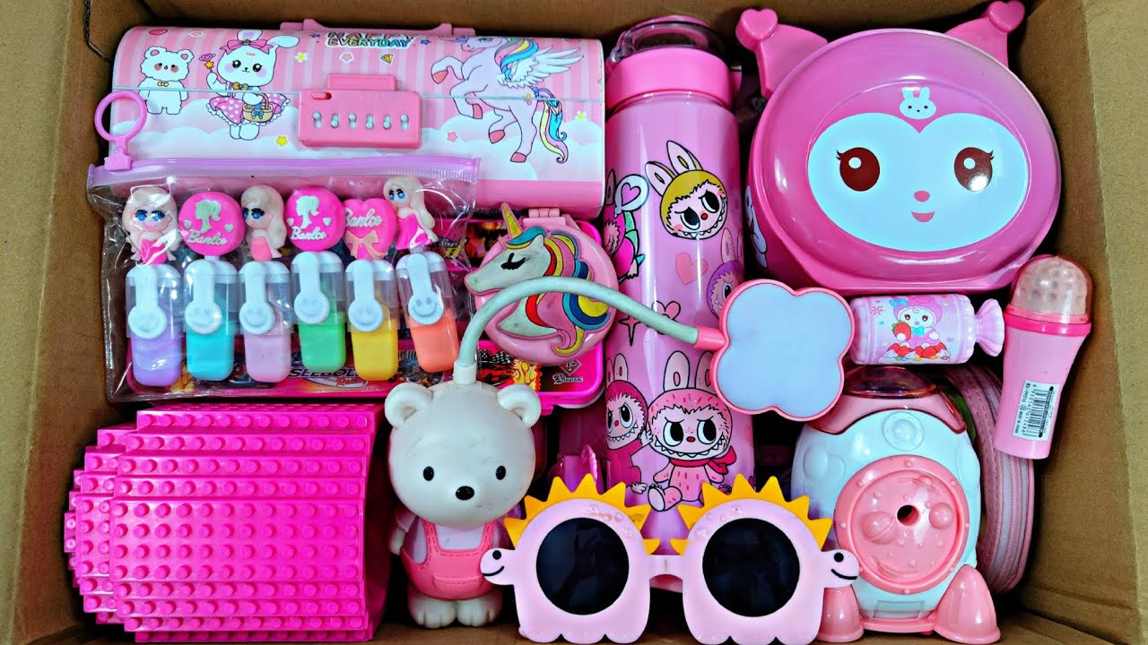 Unboxing Surprise Pink 🩷 Stationery Gift Pack, Eraser Pencil Box, Pouch, Notebook, Desk Lamp, Pen 