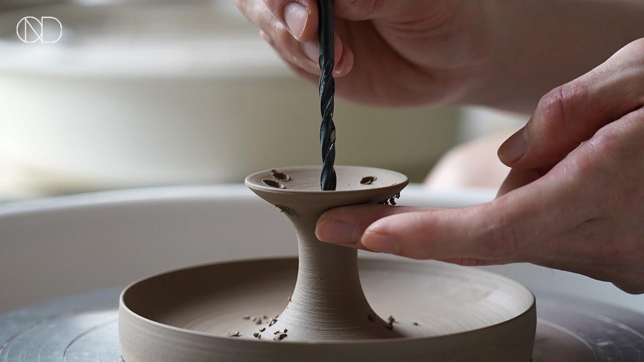 물레로 만드는 도자기 '플라워 스탠드' : Making a ceramic flower stand [ONDO STUDIO]