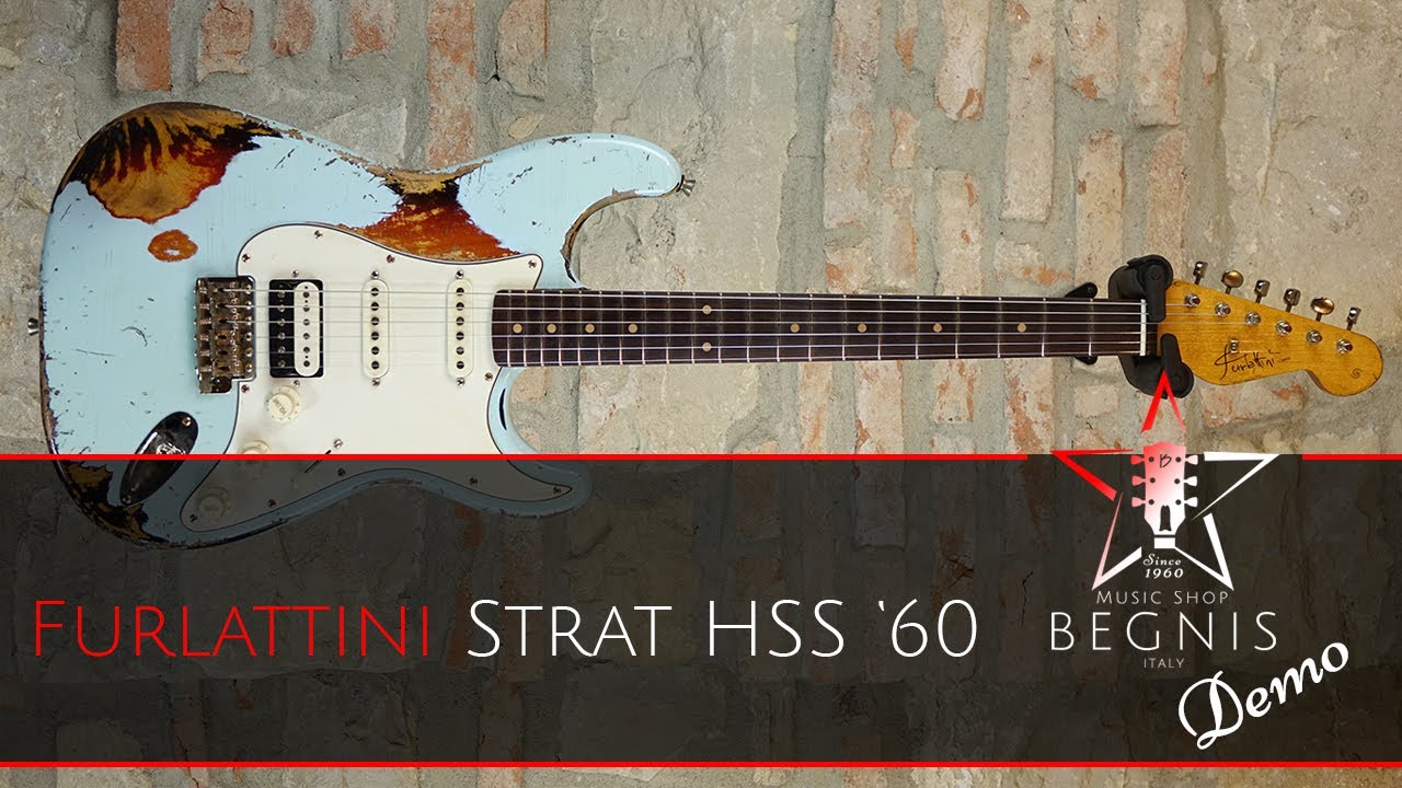 FURLATTINI Stratocaster HSS Heavy Relic Daphne Blue over Sunburst + Victory Sheriff 22 in 2x12 Cab