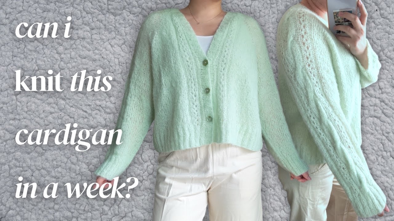 Knitting my Office Girlie Wardrobe ep.1 mint cardigan