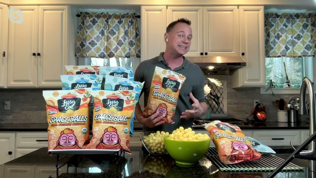 Lesser Evil (6) Bags Space Balls Organic Corn Puffs on QVC
