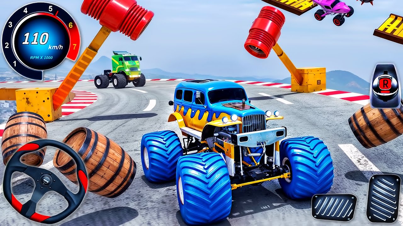 Monster Truck Mega Ramp Impossible Driver - 4x4 Ultimate Car Stunts GT Racing - Android GamePlay #2