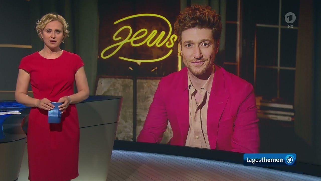 Daniel Donskoy/ Caren Miosga in ARD-Tagesthemen 17.06.2021 über Start der FREITAGNACHT  JEWS im TV