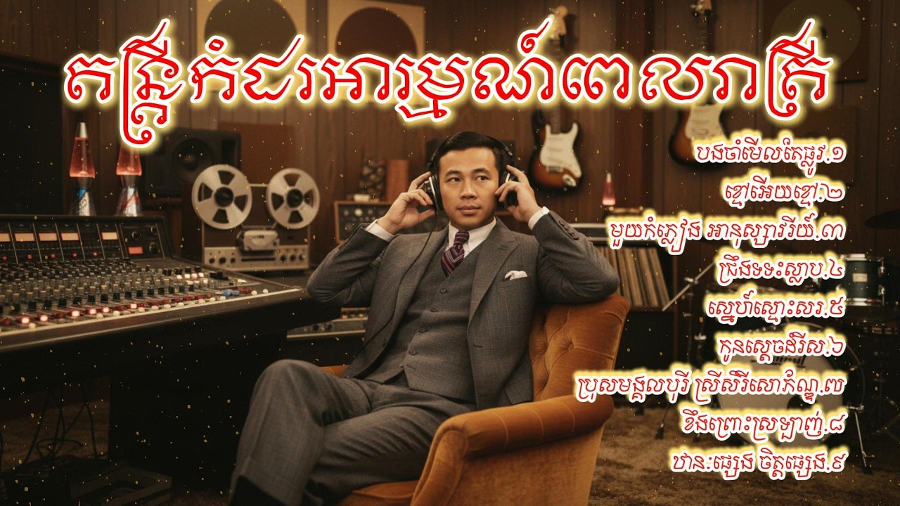 តន្ត្រីកំដរអារម្មណ៍ពេលរាត្រី | Sin Sisamuth & Ros Sereysothea Classic Khmer Emotional Piano