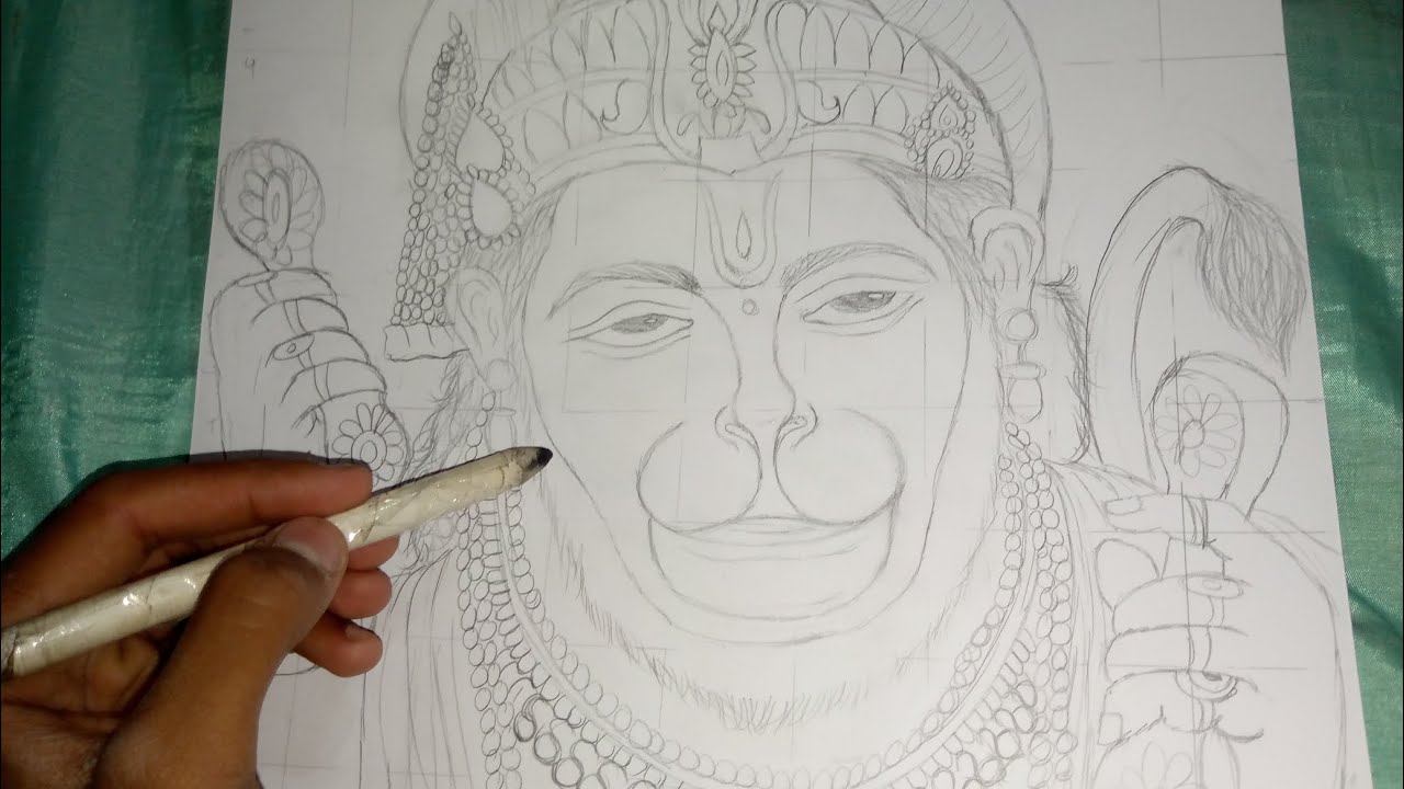 Hanuman ji sketch #youtubevideo #viralvideo#hanumanji #sketch #music 