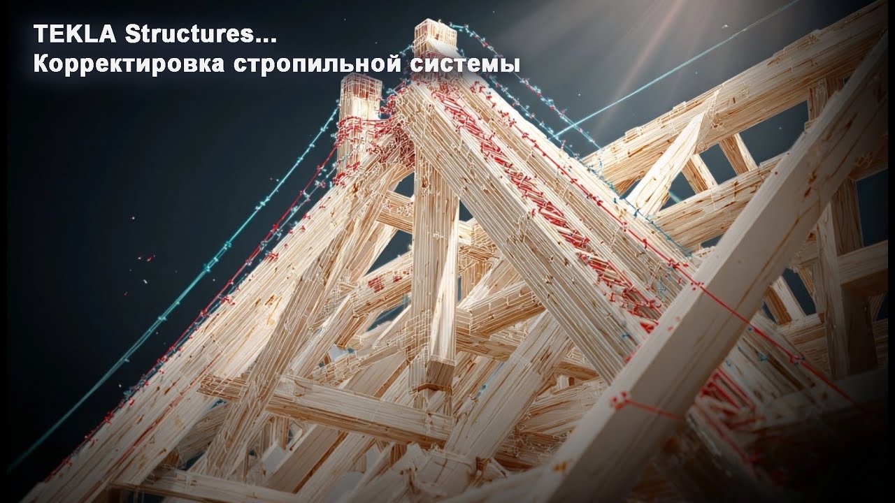 [НИП-Коттедж] 14 Корректировка стропильной системы в Tekla: пошаговое руководство