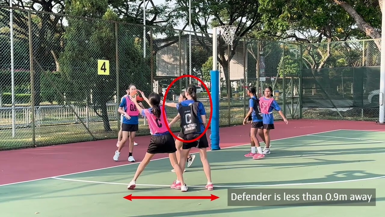 Netball Obstruction: Defenders, stay out of the 3 feet (0.9m) limit!