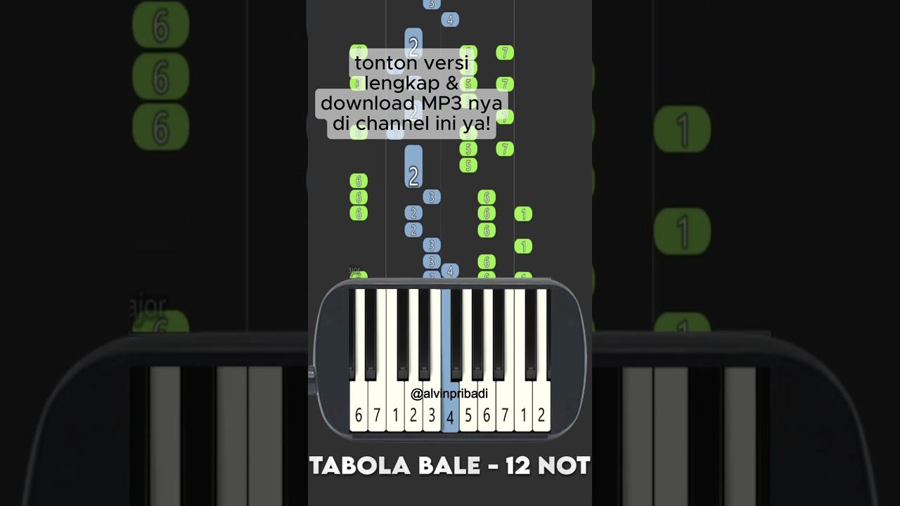 Telolet Basuri Nada TABOLA BALE 12 NOT versi pianika #Shorts #Basuri #Telolet