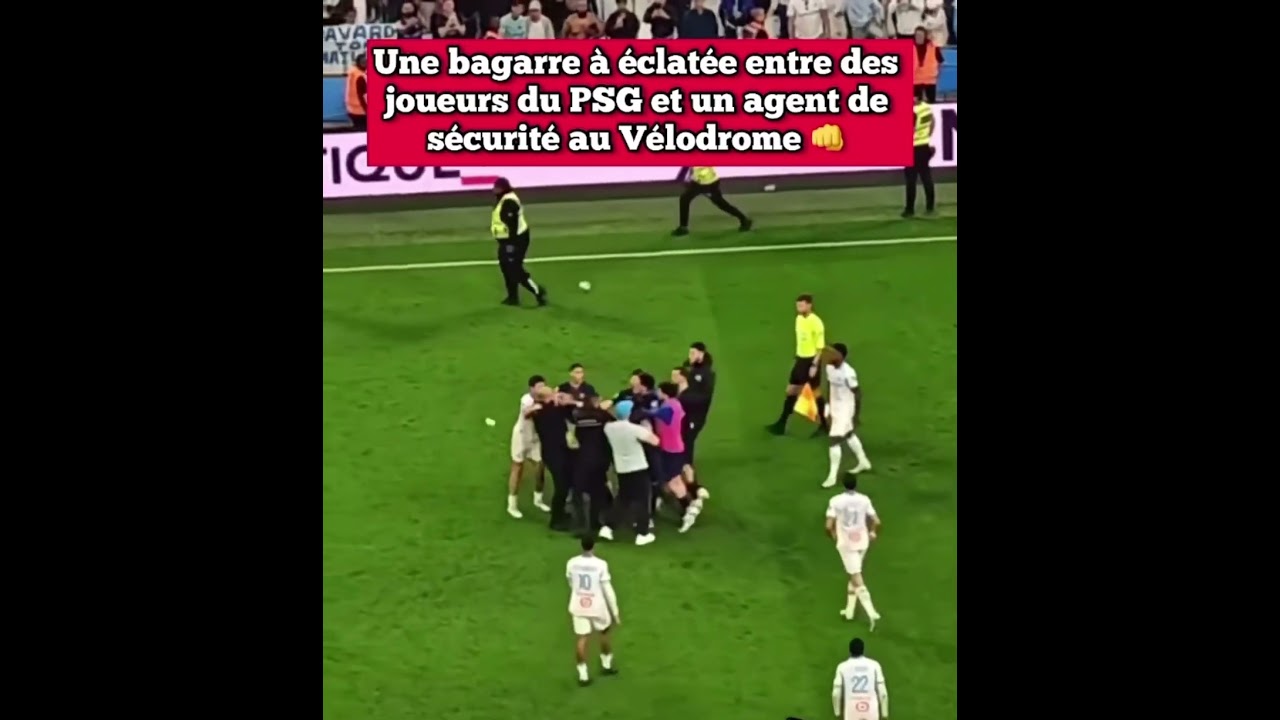Une bagarre &eacute;clate apr&egrave;s OM -PSG !? 😳 #om #psg #ompsg #velodrome #bagarre #ligue1 #marseille #paris