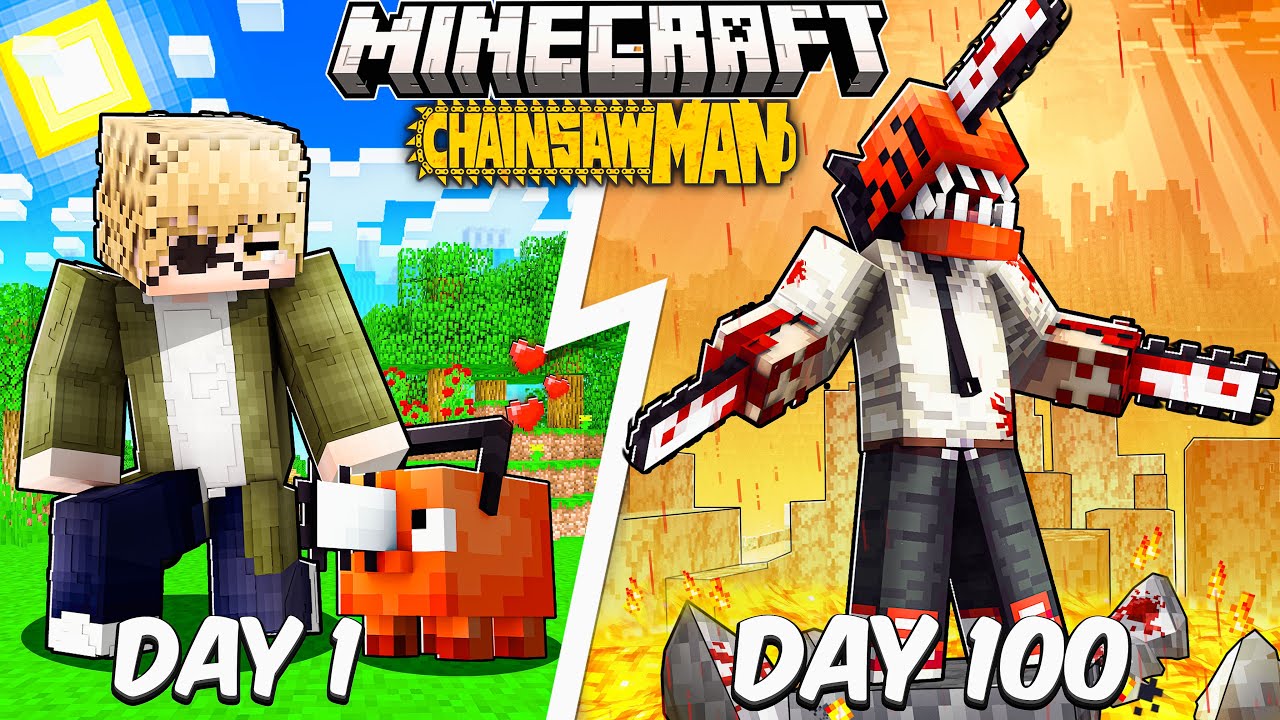 I Survived 100 Days as Denji in Chainsaw Man Minecraft&hellip; Here&rsquo;s What Happened