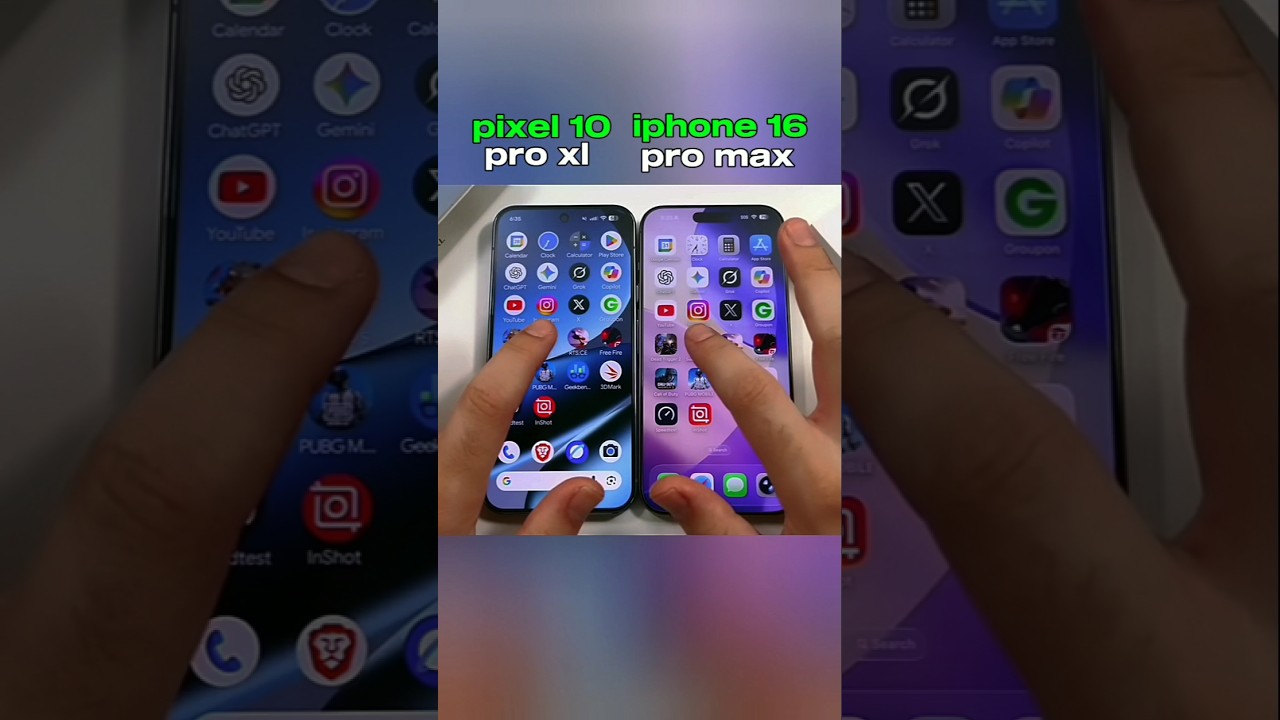 google pixel 10 pro xl vs iphone 16 pro max speed 🚀test#googlepixel10proxlvsiphone16promax#speedtest