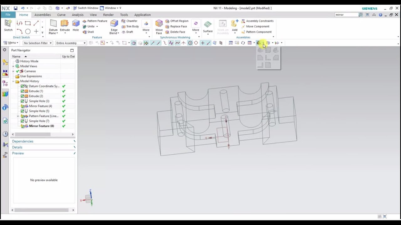 Siemens NX : Base and Cap of Double Bearing Assembly