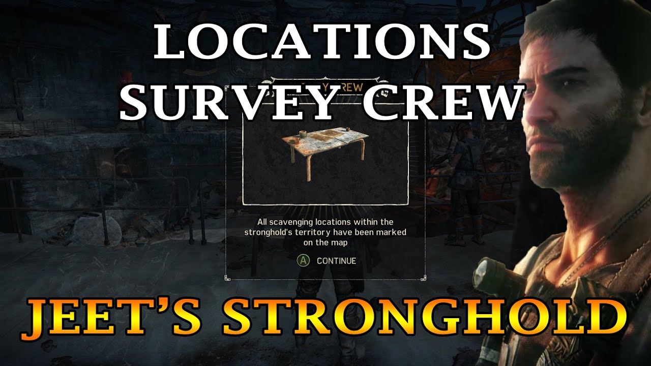 How to find All Survey Crew Parts | Jeets Stronghold | Mad Max Game