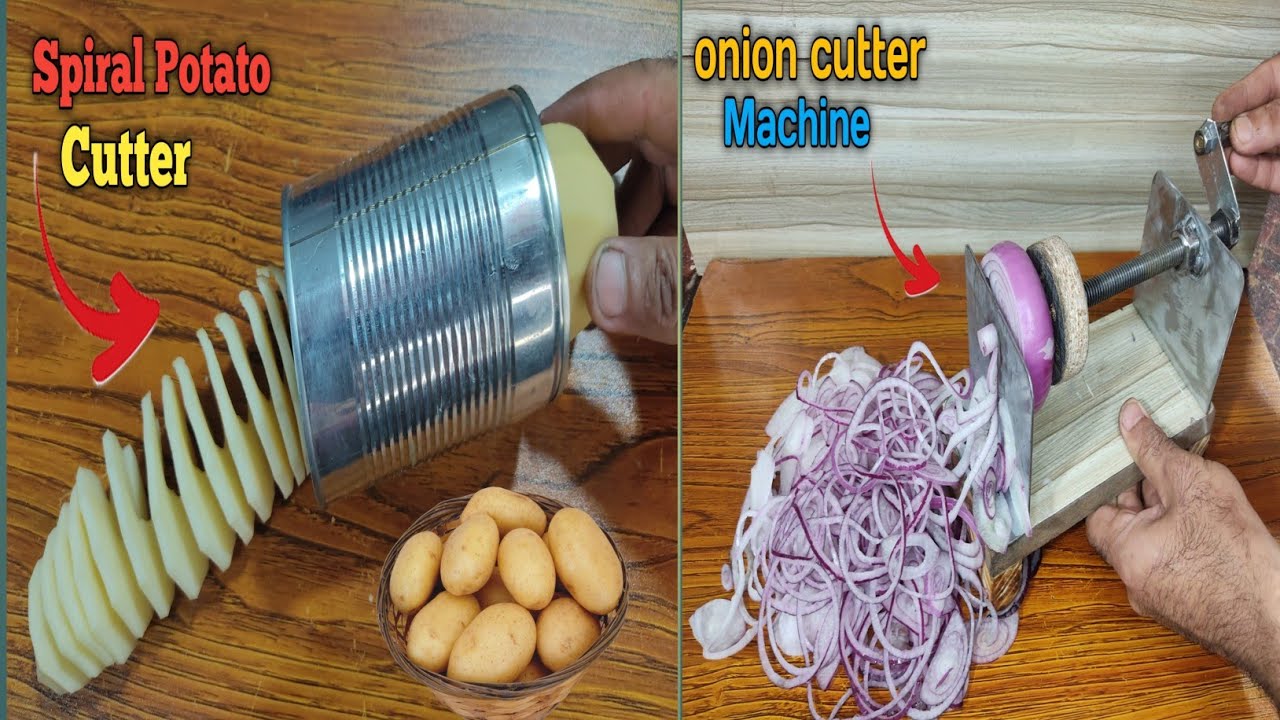 How To Make Two Amazing kitchen gadgets || Spiral potato & Onion Cutter chopper || You Must Have DIy