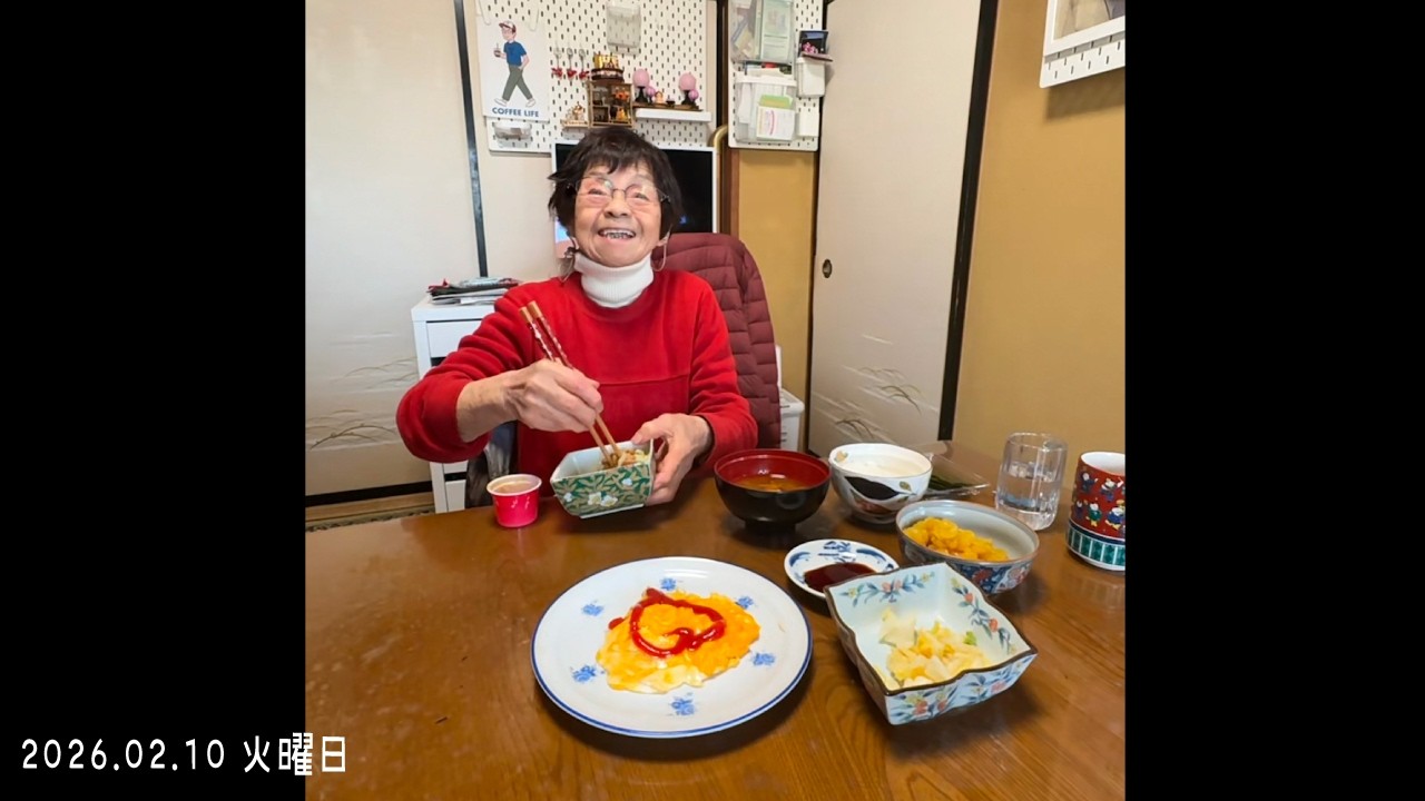 95歳ツムツムおばあちゃん朝ご飯の支度と庭の水まき