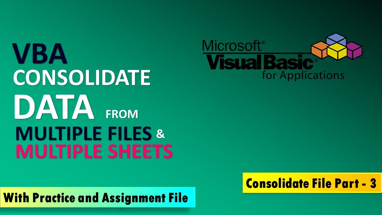 CONSOLIDATE DATA FROM MULTIPLE FILES & MULTIPLE SHEETS IN VBA | PART - 3 #levelupexcelskill