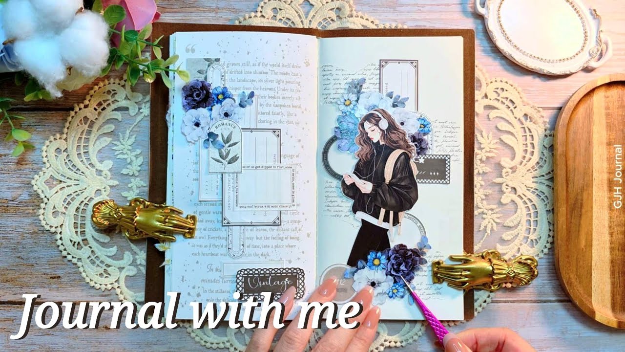 다꾸asmr | 오늘도 너를 재생해 🎶 🎵 | Love in Blue Harmony | journal | 감성다꾸 | collage | scrapbooking | 있잘쓰