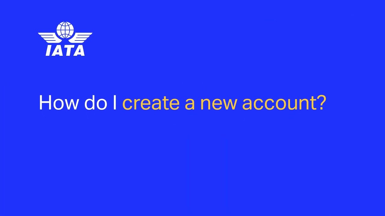 IATA Store: How do I create a new account?