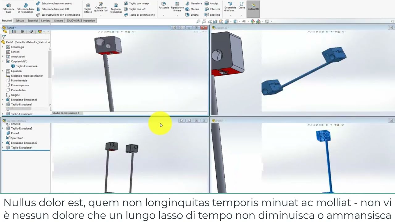 NC Series 02 : Solidworks funzione di specchiatura nella parte e nell'assieme .