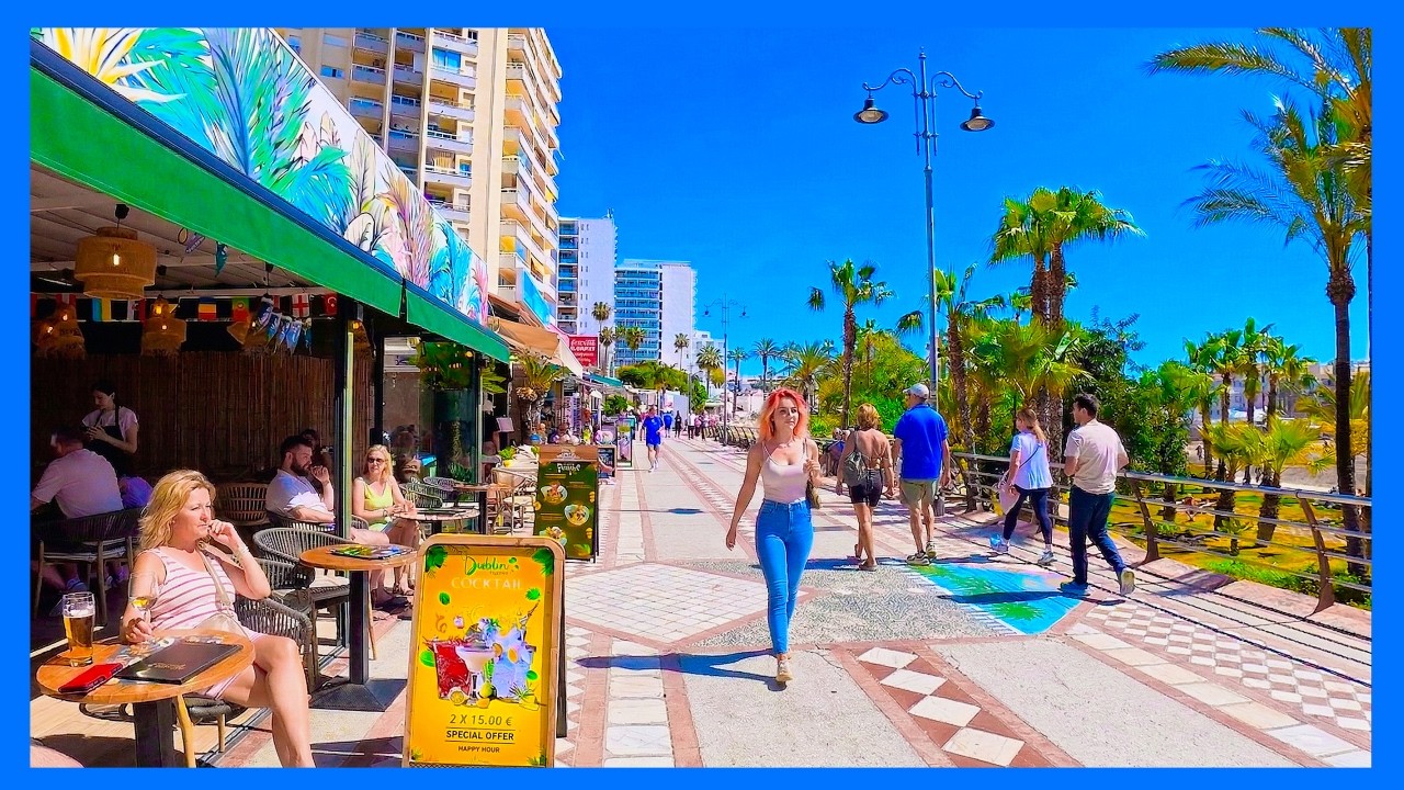 Benalmadena Spain 4K Walking Tour | Beach Promenade &ndash; Sunny April 2026, Costa del Sol