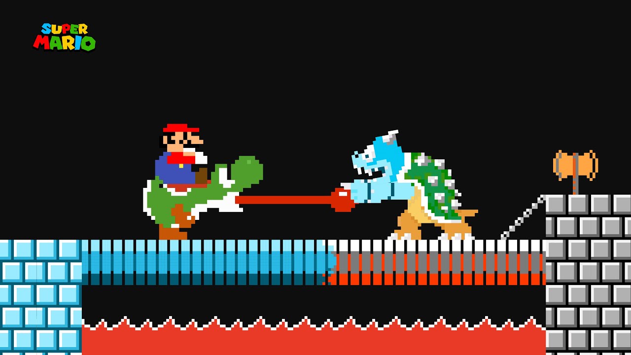 Cat Mario: When Mario and Yoshi touches it and everything changes to Ice in Super Mario Bros.?