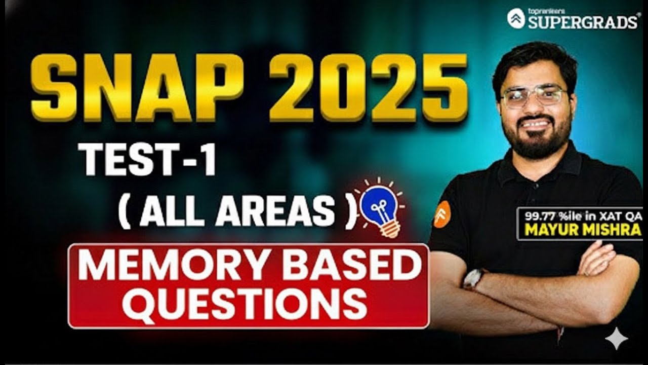 📊 SNAP 2025 Test-1 Analysis | Memory-Based Questions + Solutions | Full Section Breakdown 🚀