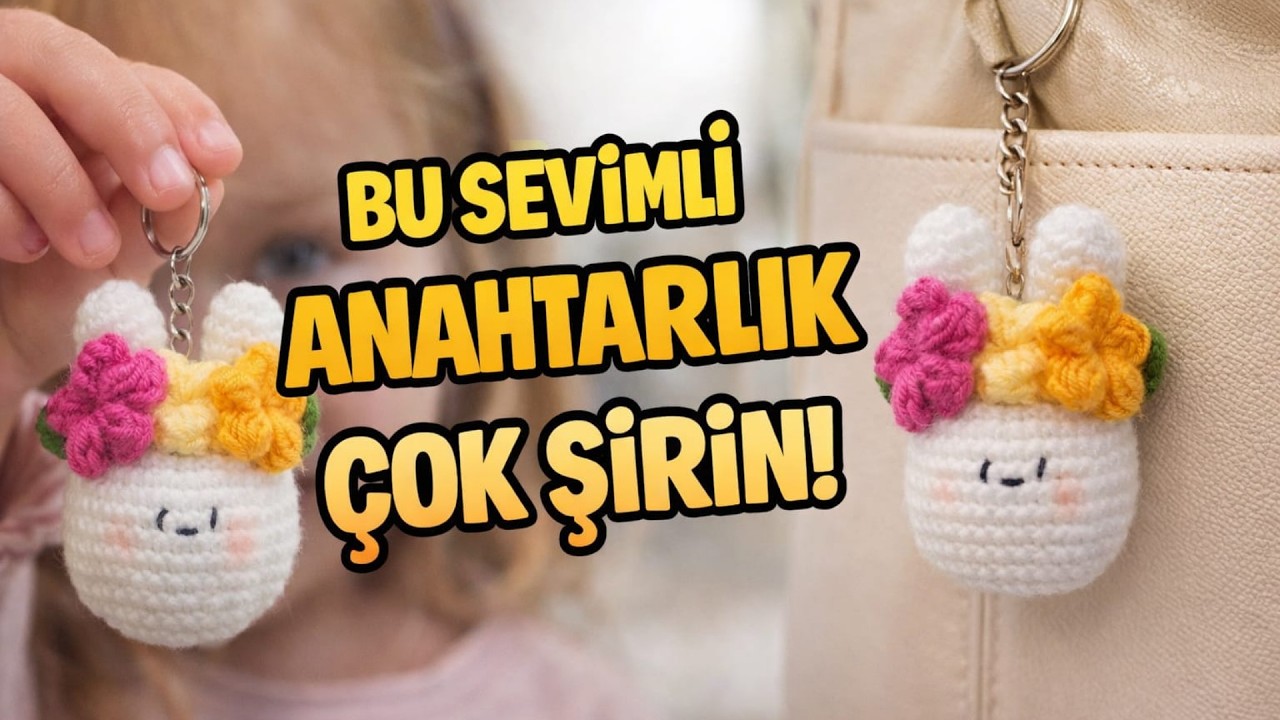Amigurumi tavşan anahtarlık yapımı🐰Tiny crochet bunny keychain