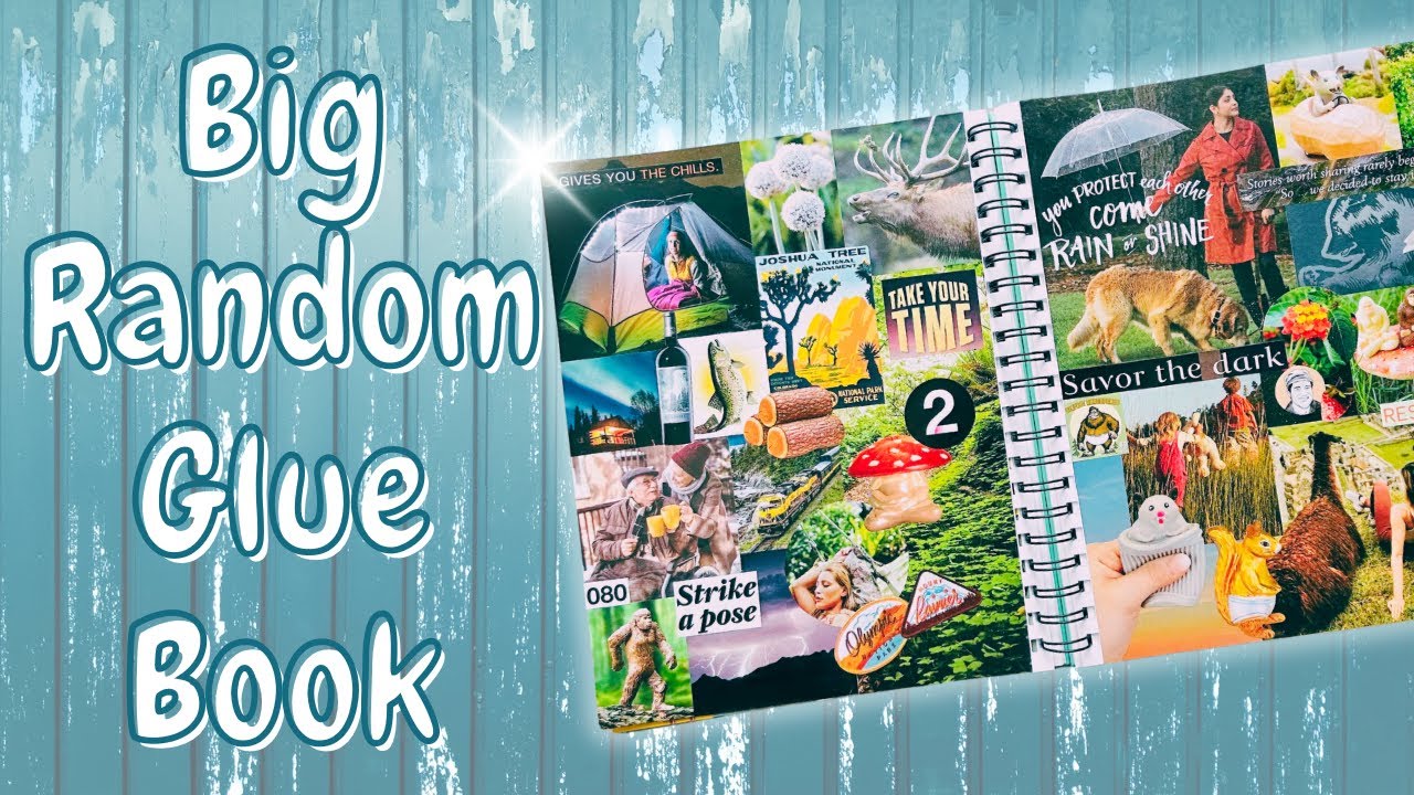Big Random Glue Book✂️📓Using images from my harvest yesterday! Trust the process🩷