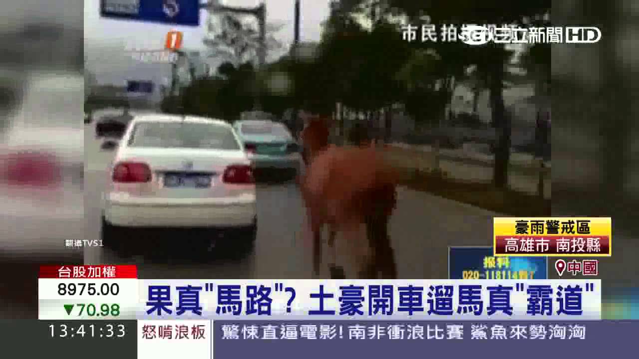 土豪的日常？　陸奇葩車主開車「遛馬」｜三立新聞台