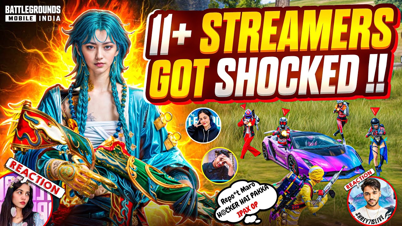 Ipax OP vs 11+ PRO STREAMERS🔥Conqueror Streamers Got Shocked & Report‼️Fastest 1v4 Clutches | BGMI