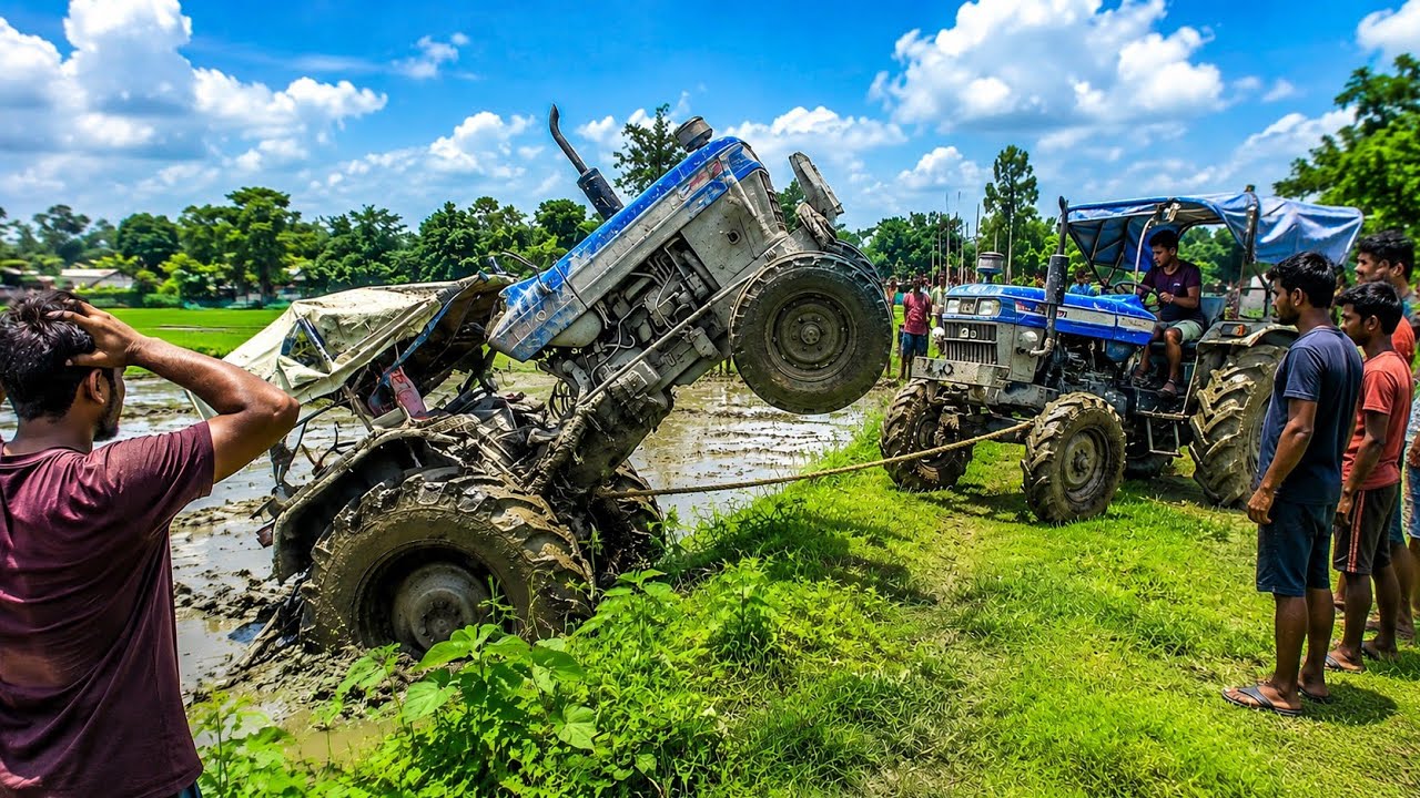 Euro50 Tractor Power Test in Deep Mud 😱 | Stuck or Escape? Ultimate Tractor Challenge 🚜💪