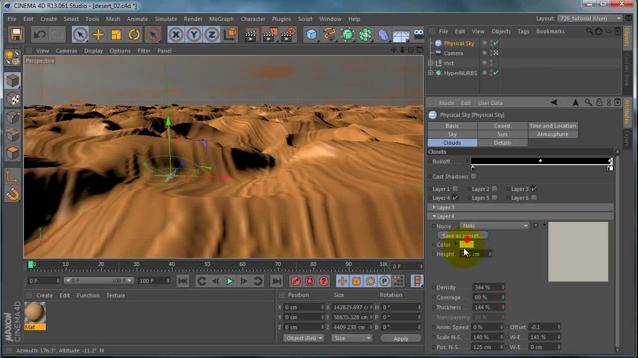Cinema 4D tutorial: Desert landscape - dunes