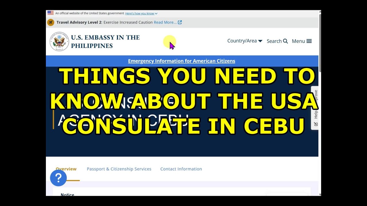 MUST KNOW INFO ABOUT THE USA EMBASSY & CONSULATE IN THE PHILIPPINES