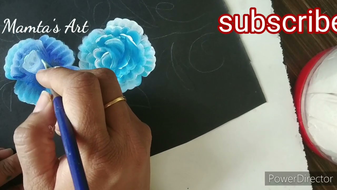 one stroke flower painting, Rose tree, Mamta's Art