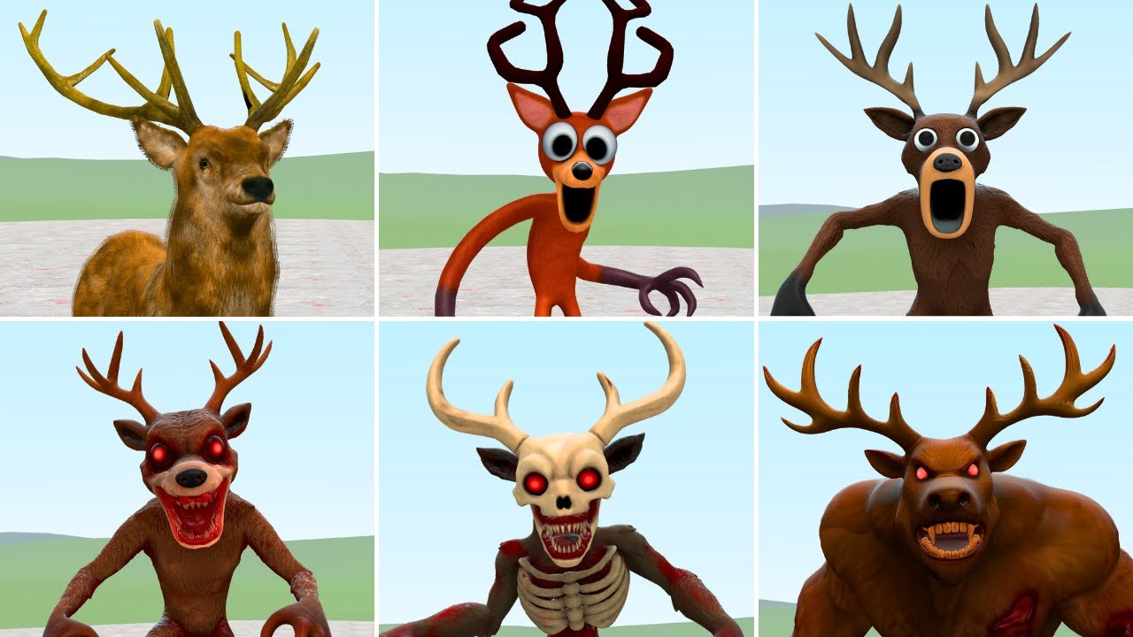 I Played Death Match Game With All Phase Of Deer From Roblox 99 Nights In The Forest In Garry's Mod