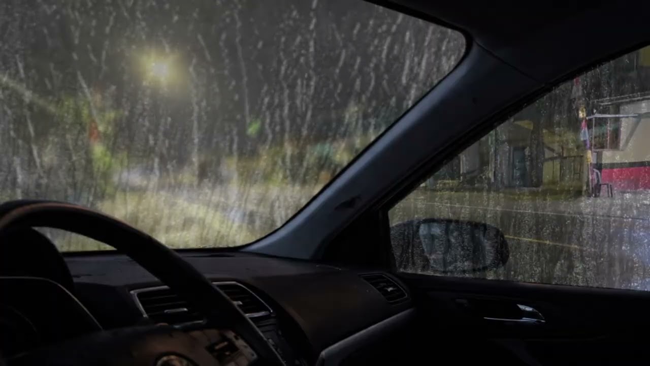 Heavy Rain on a Car Windshield 🌧😴 Sounds for Deep Sleep, Anxiety Relief, Focus, Relaxing