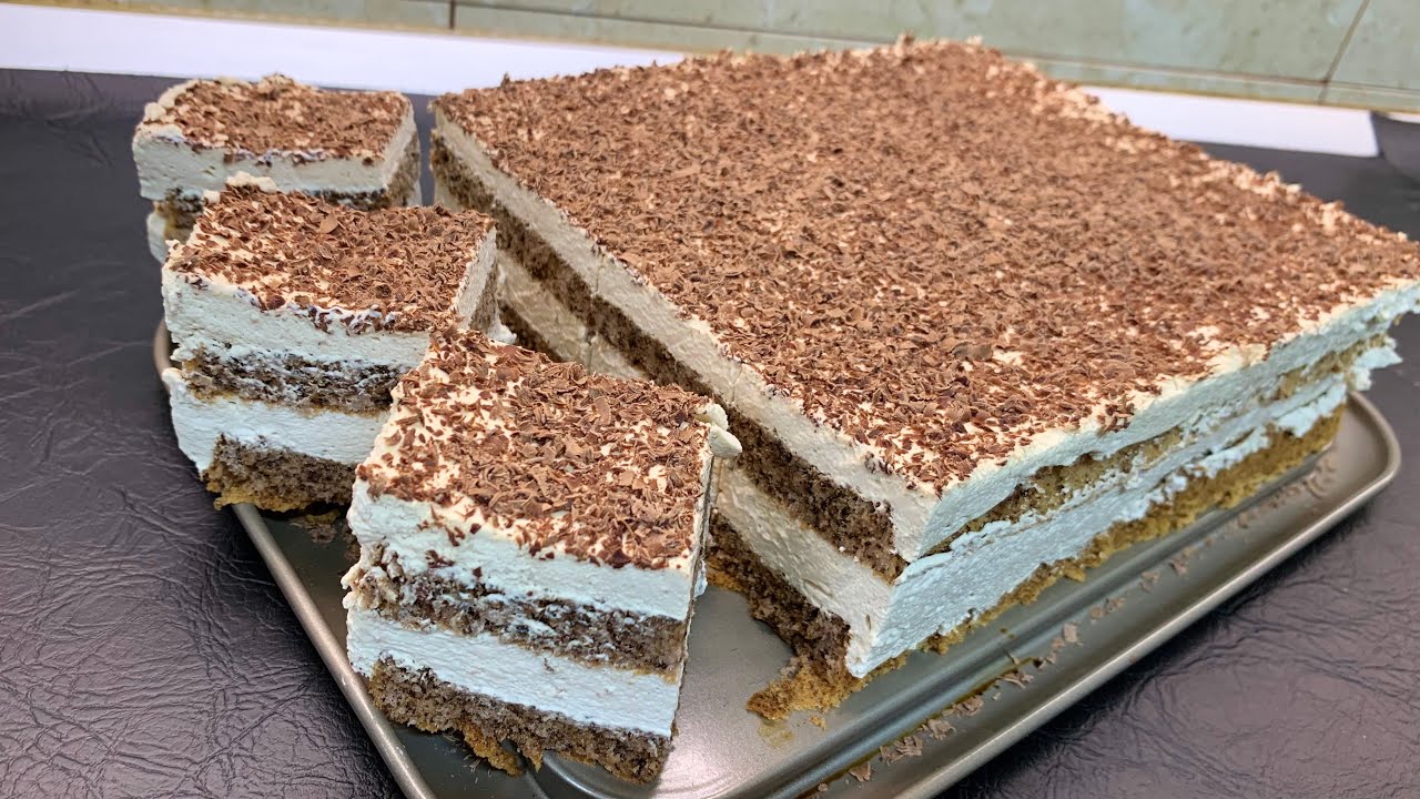 Cea mai SIMPLA și RAPIDA prajitura 👉 cu crema de cappuccino și nuca | cremoasă și delicioasa 🤗