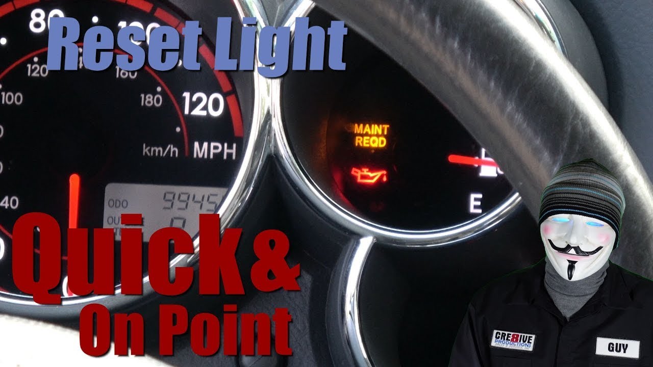 Reset Maintenance Light After Oil Change How To Required Clear Reminder Notice | Toyota Matrix 2007
