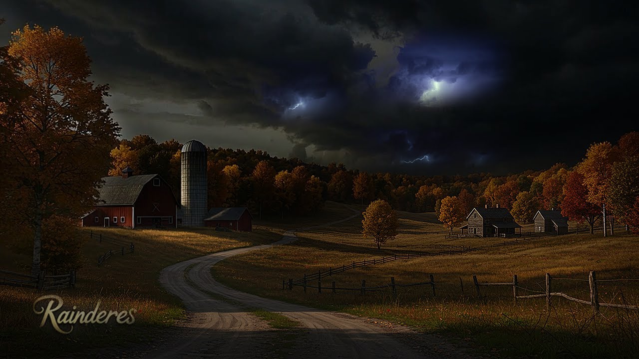 Rolling Thunder Over Quiet Farmland – Lightning Ambience for Sleep & Focus