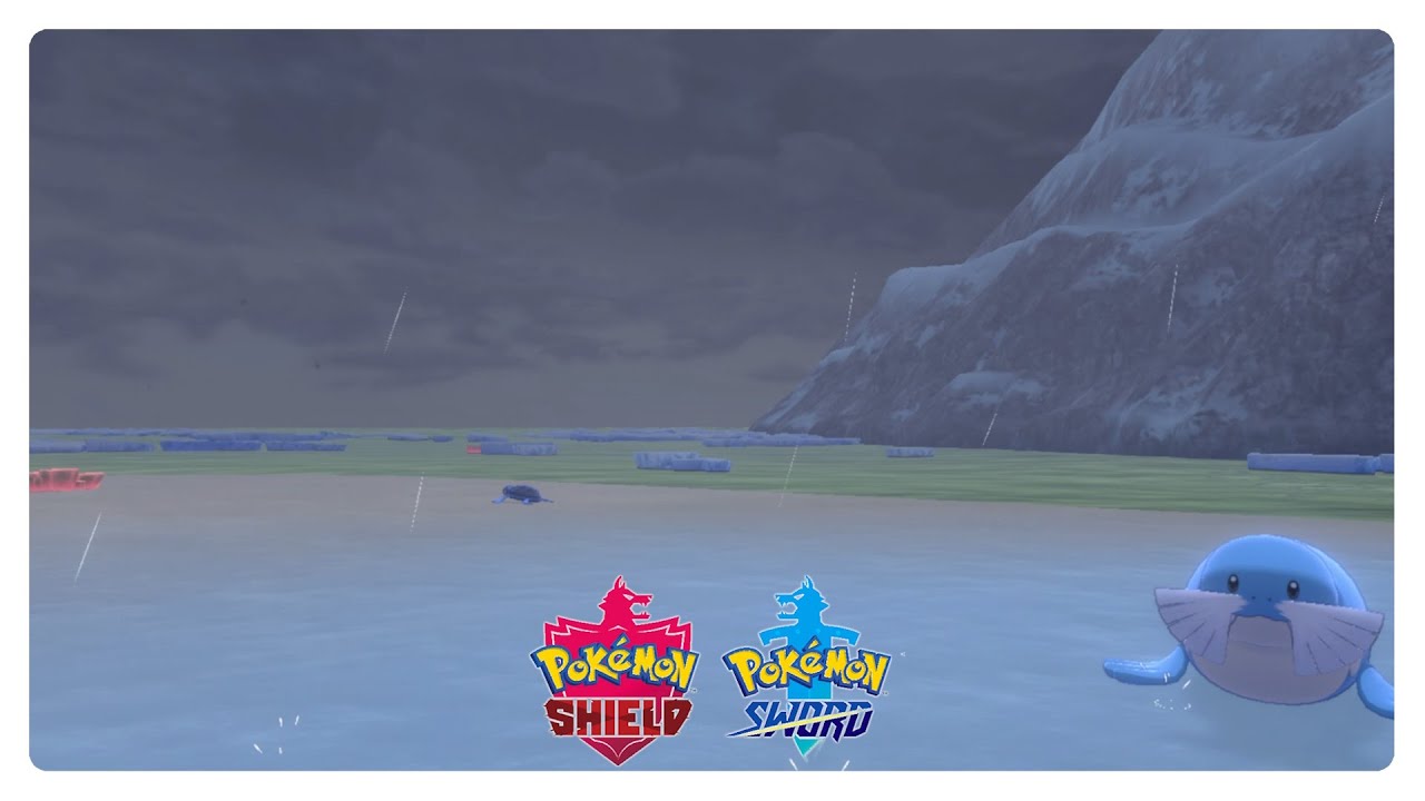 Frigid Sea, Beach Ambience - Pokémon Sword & Shield | Rain, Animals, Gentle Wind